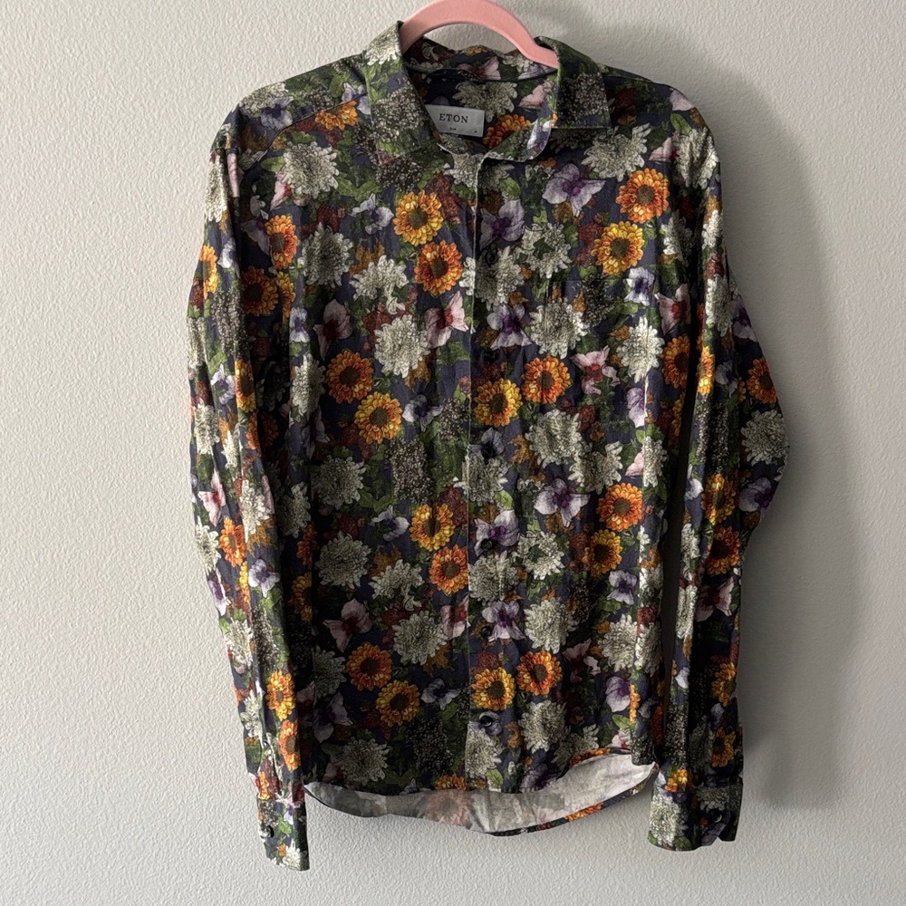 Eton Flower Floral Print Button-up Shirt